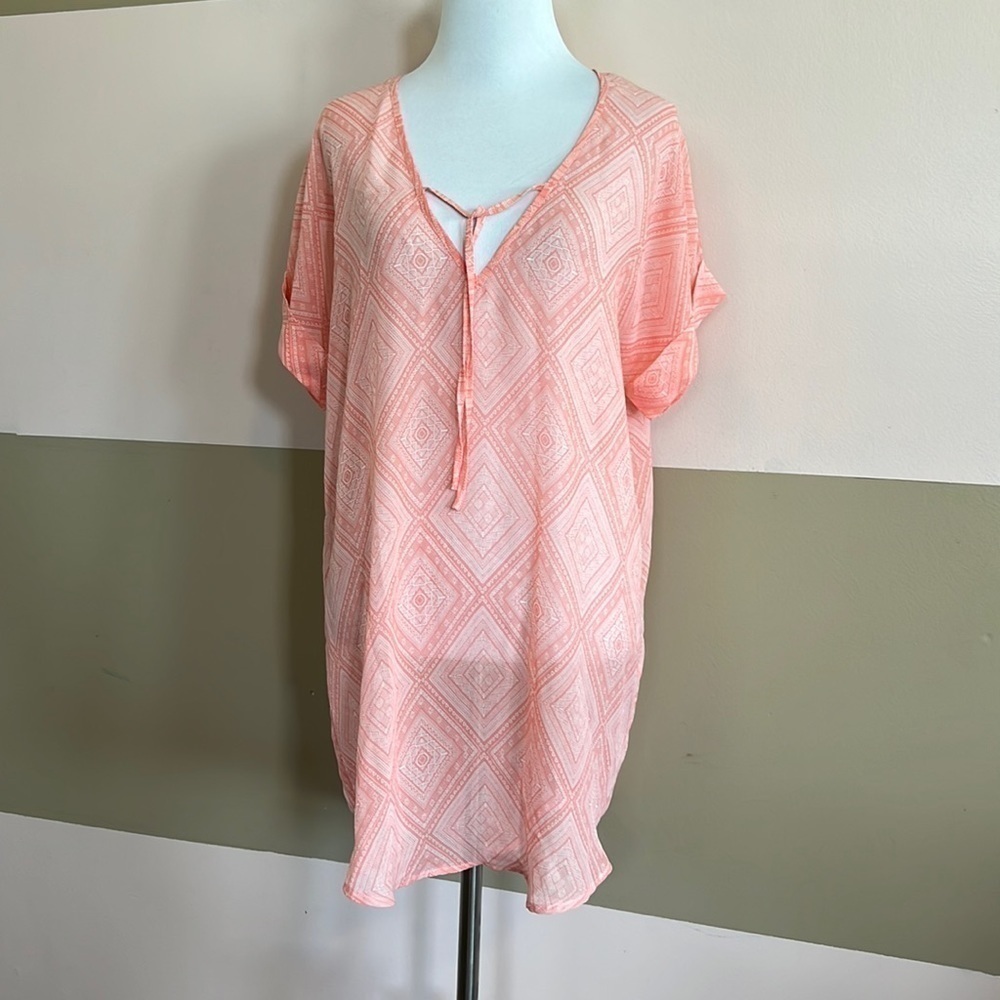 Sheer Pink Swim Coverup Dress size s/M